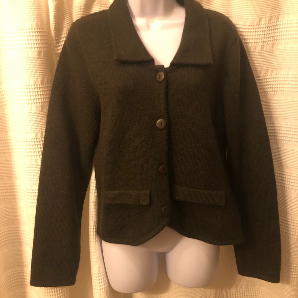 Willi Smith 100% Merino Wool Dark Green Sweater